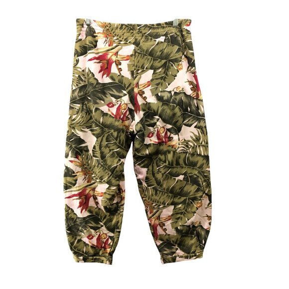VTG Liz Claiborne Hawaiian Pants Womens M High Waisted Pleated Crop Wide Leg - Picture 2 of 10